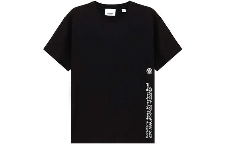 Burberry T Shirts Women's Black Crew Neck Moderate