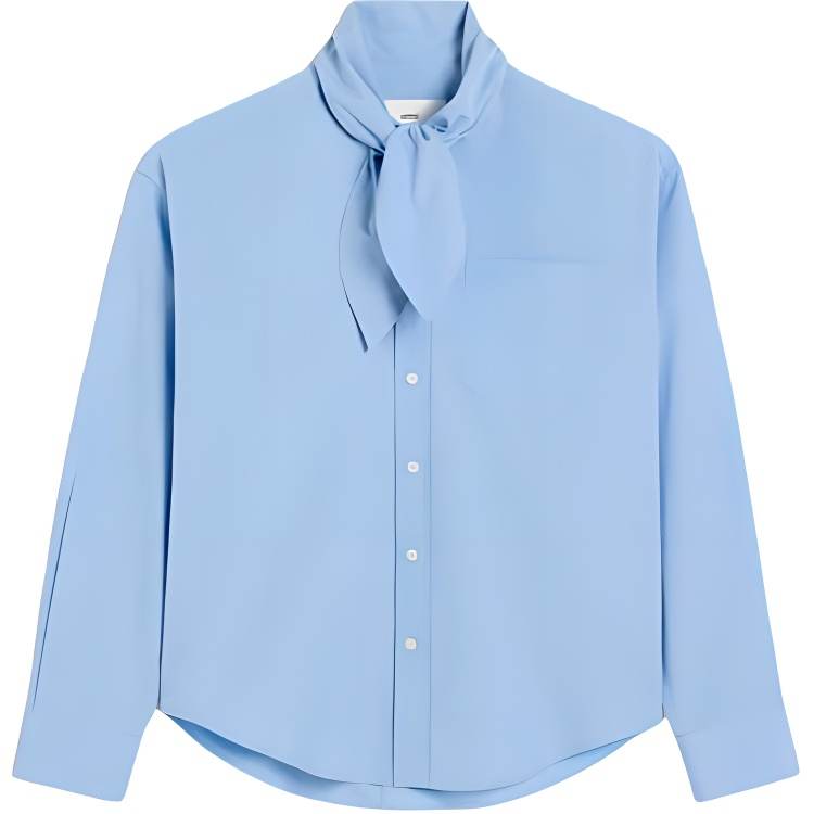 AMIPARIS Scarf-collar Cotton Shirt