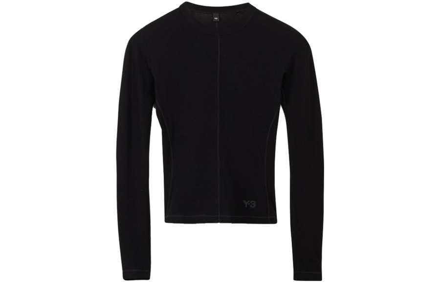 Y-3 Logo Printed Long-Sleeved Crewneck Top