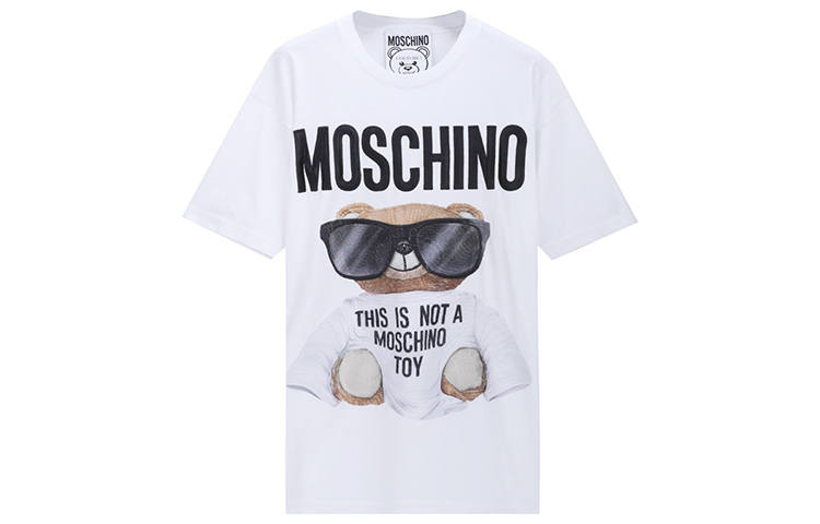 MOSCHINO Drop Shoulder Sleeve T Shirt Women's White