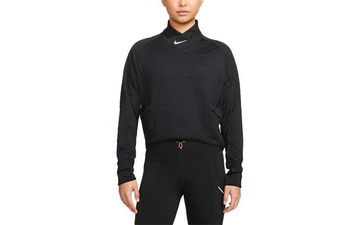 Nike Nike T Shirts Women's Black Stand Collar Moderate Straight Fit