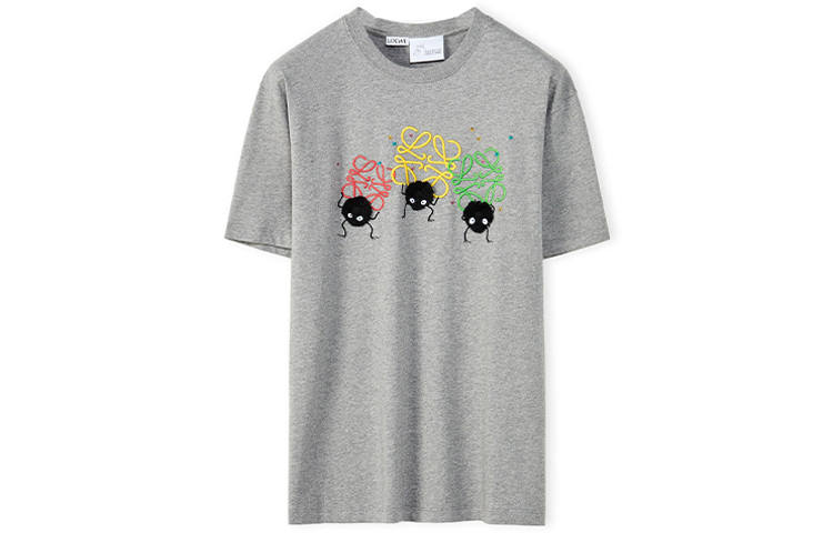 LOEWE Spirited Away T Shirts Women's Gray Crew Neck Moderate Straight Fit