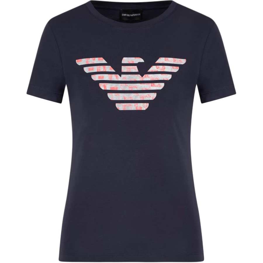 EMPORIO ARMANI Asv Stretch jersey Slim fit T shirt With Oversized Eagle Pattern