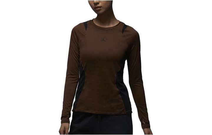 Jordan Jordan T Shirts Women's Cocoa Crew Neck Moderate Straight Fit