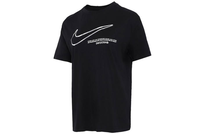 Nike Nike T Shirts Women's Black Crew Neck Moderate Straight Fit