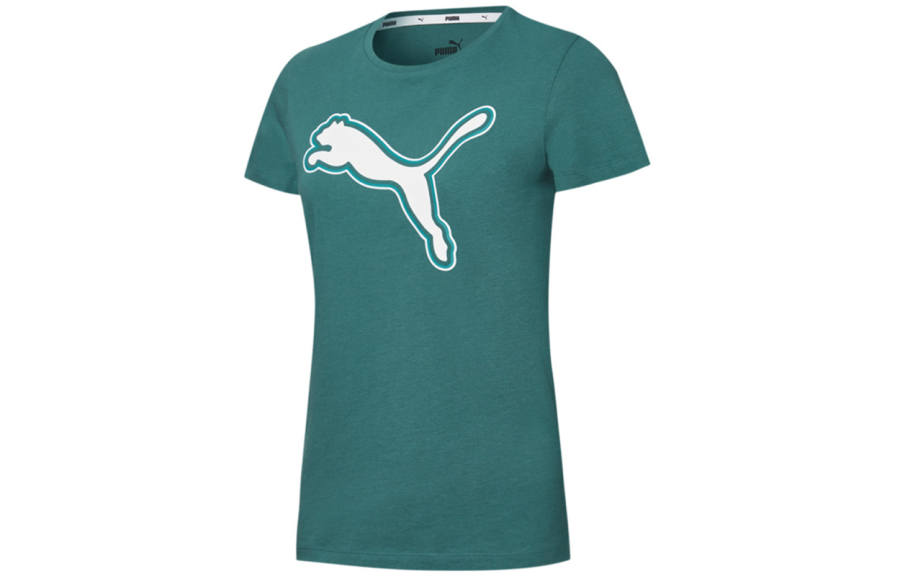 PUMA T Shirts Women's Green Crew Neck Moderate Other