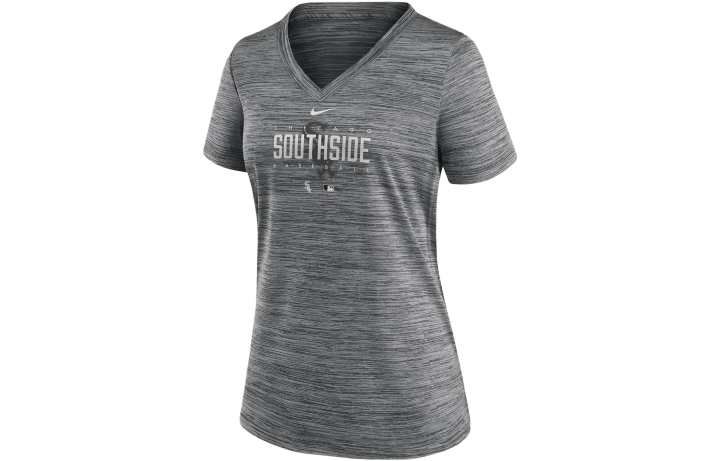 Nike Nike T Shirts Women's Gray V Neck Moderate Straight Fit