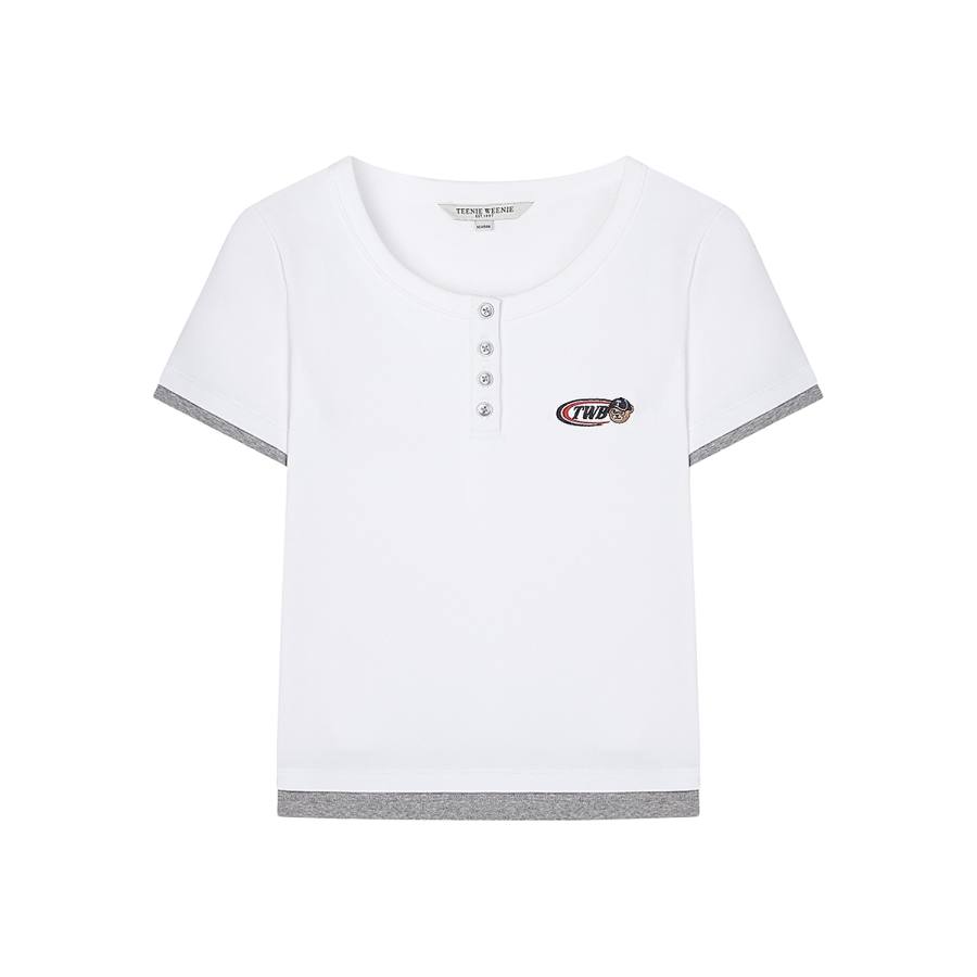 Teenie Weenie T Shirts Women's Henry Collar Moderate Straight Fit