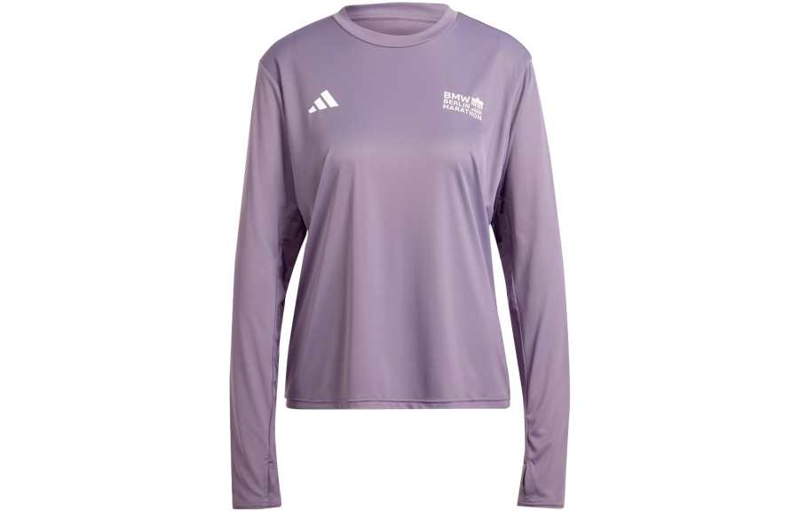 Adidas Adidas Marathon 20 T Shirts Women's Purple Crew Neck Moderate Straight Fit