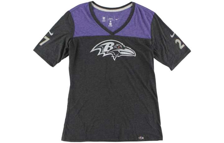 Nike Nike T Shirts Women's Dark Gray V Neck Moderate Straight Fit