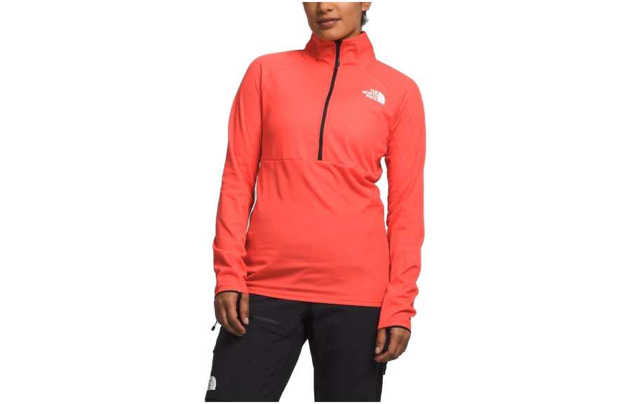 THE NORTH FACE T Shirts Women's Orange Stand Collar Moderate Straight Fit