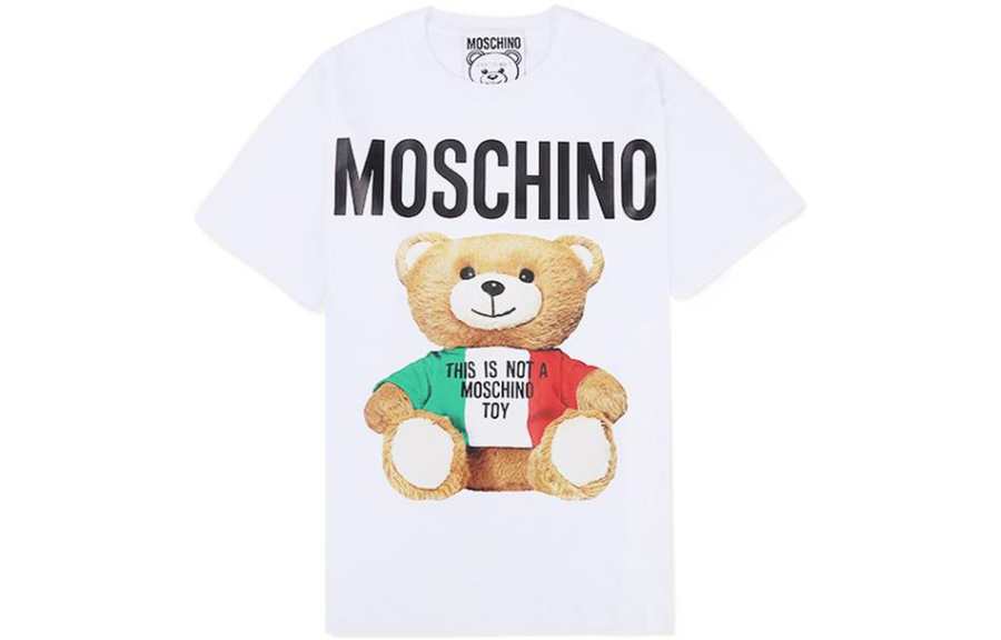 MOSCHINO T Shirts Women's White Crew Neck Moderate Straight Fit