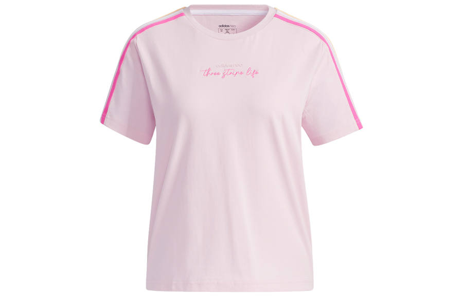 Adidas Neo Drop Shoulder Sleeve T Shirt Women's Pink