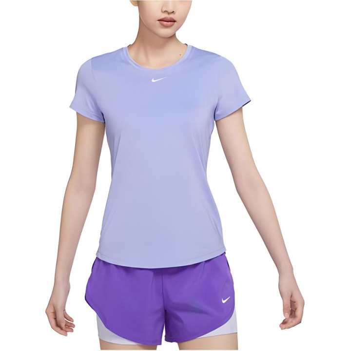 Nike Nike T Shirts Women's Purple Crew Neck Moderate Straight Fit