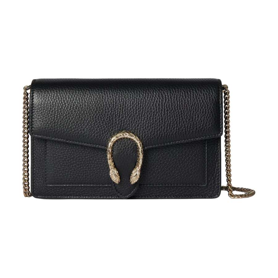 GUCCI Dionysus Leather Wallet Women's Black