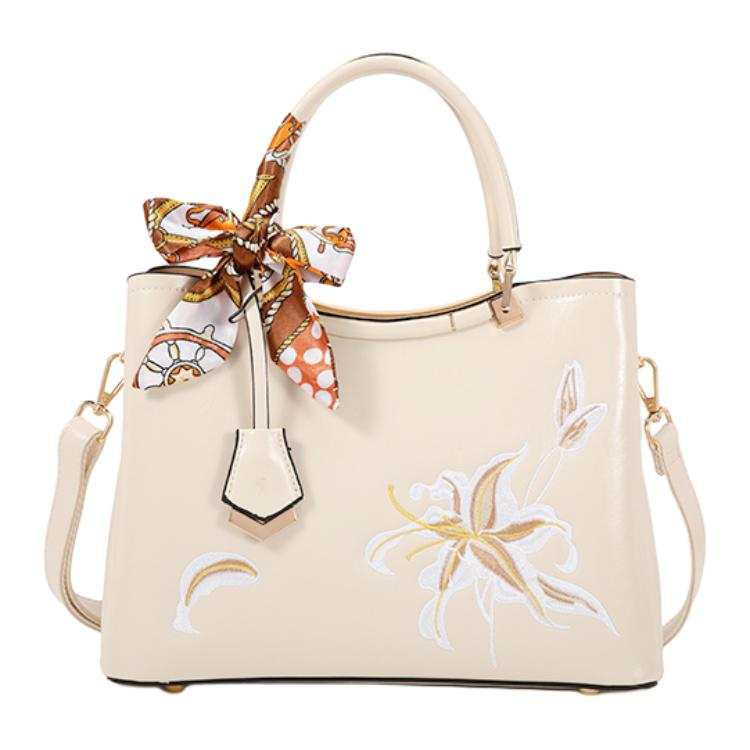 PAYOT Microfiber Synthetic Leather Shoulder Bag, Crossbody Bag, Handbag Women's Ecru