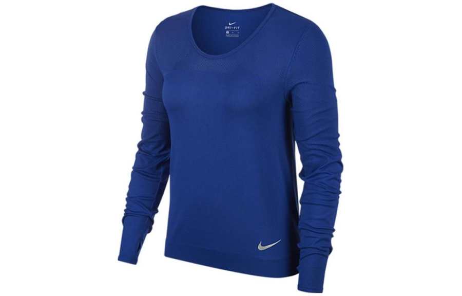 Nike Nike T Shirts Women's Blue Crew Neck Moderate Straight Fit