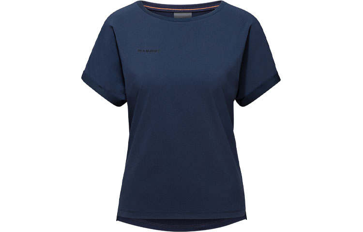 MAMMUT Tech T Shirts Women's Deep Sea Blue Crew Neck Moderate Straight Fit