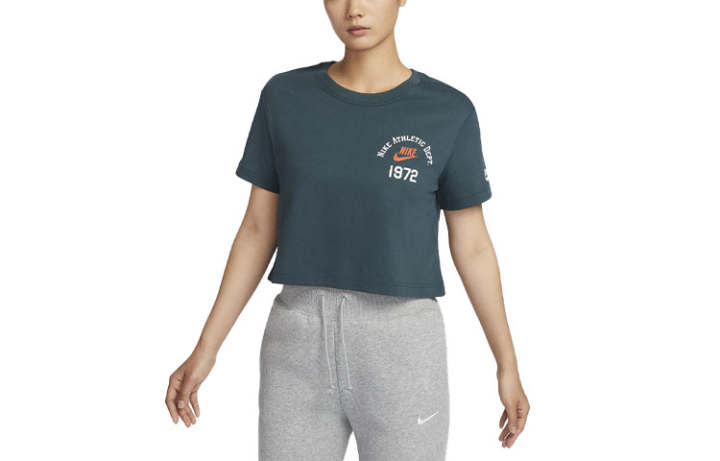 Nike Nike Drop Shoulder Sleeve T Shirt Women's Dark Jungle Green