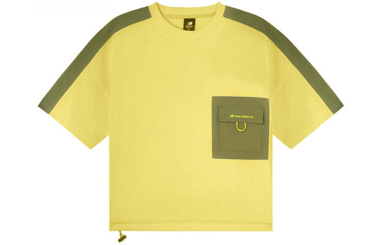 New Balance New Balance T Shirts Women's Yellow Crew Neck Moderate Straight Fit