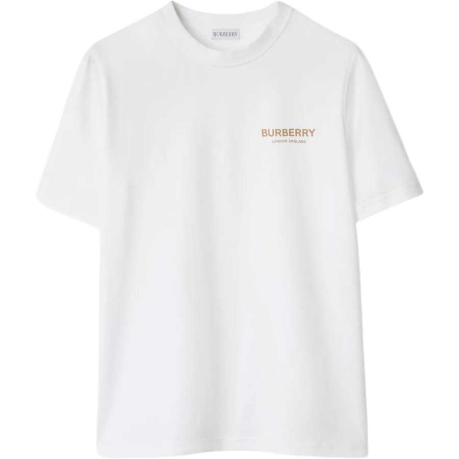 Burberry T Shirts Women's White Crew Neck Moderate