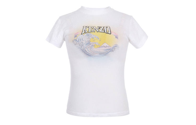 KENZO T Shirts Women's White Crew Neck Moderate Straight Fit