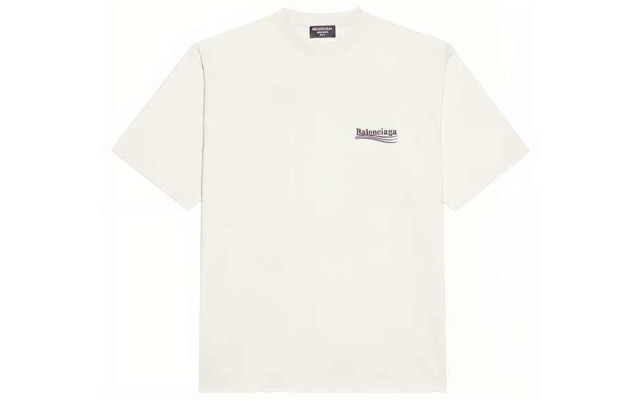 Balenciaga Drop Shoulder Sleeve T Shirt Women's White Loose Fit