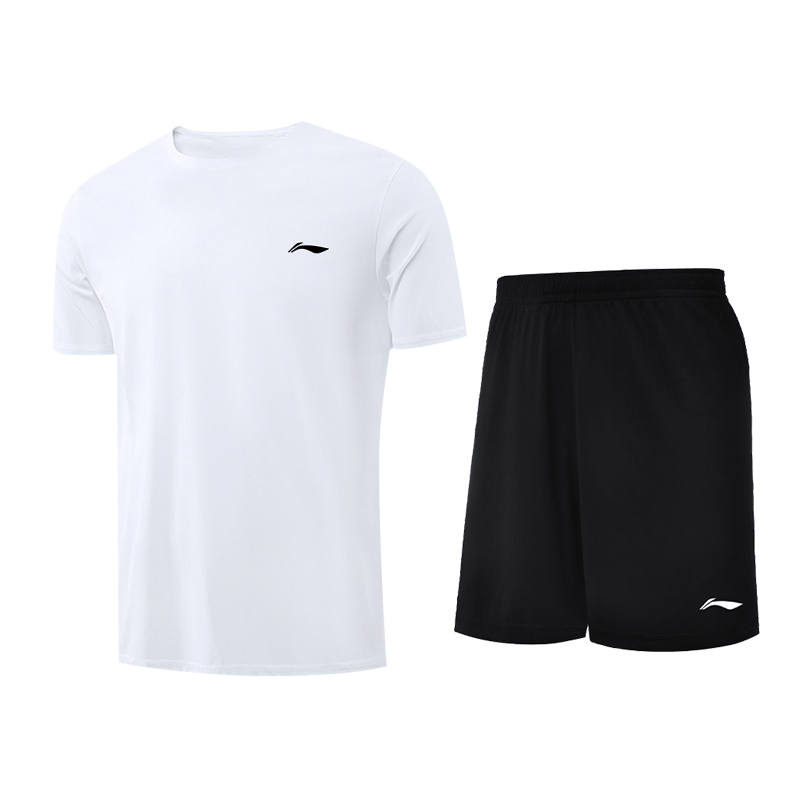 Li-Ning Li Ning Summer Casual Sportswear Unisex Two Piece Set White+Black