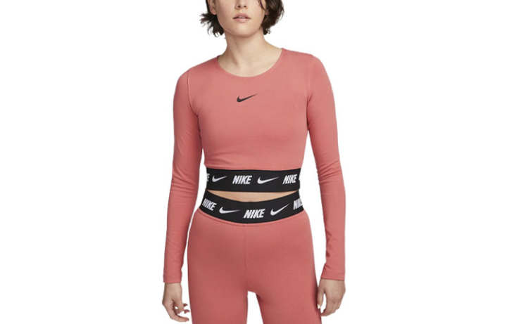 Nike Nike Crop Tops Women's Dusty Pink Crew Neck Moderate
