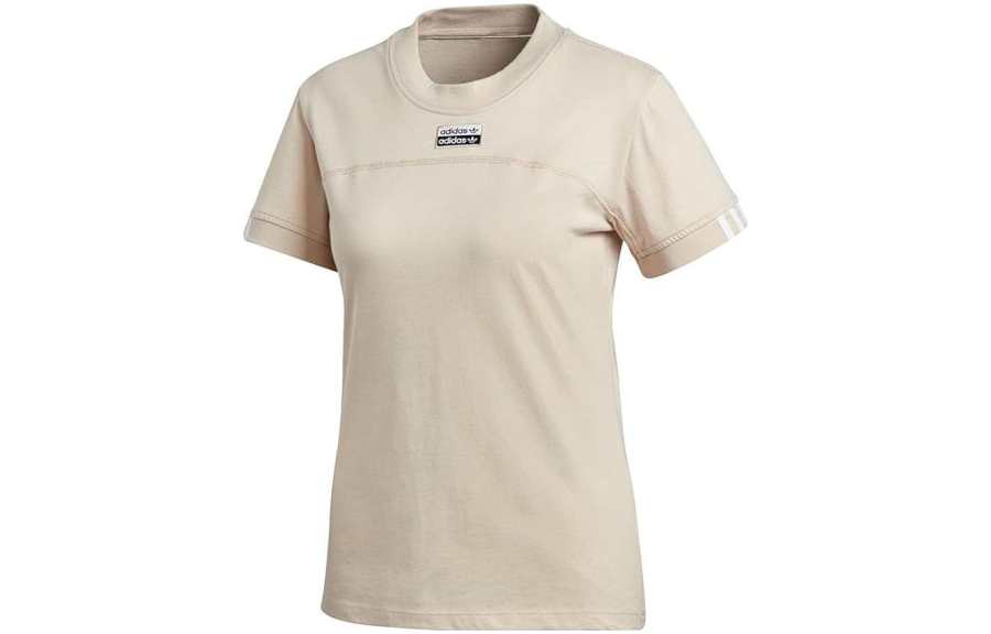 Adidas Adidas T Shirts Women's Beige Crew Neck Moderate Straight Fit