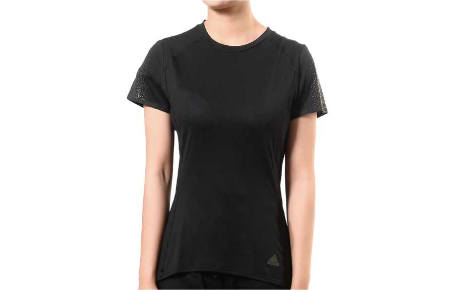 Adidas Adidas T Shirts Women's Black Crew Neck Moderate Straight Fit