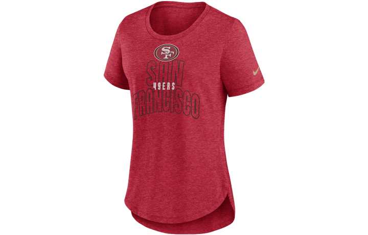 Nike Nike T Shirts Women's Red Mixed Color Crew Neck Moderate Straight Fit