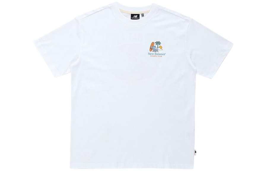 New Balance New Balance T Shirts Women's White Crew Neck Moderate Straight Fit