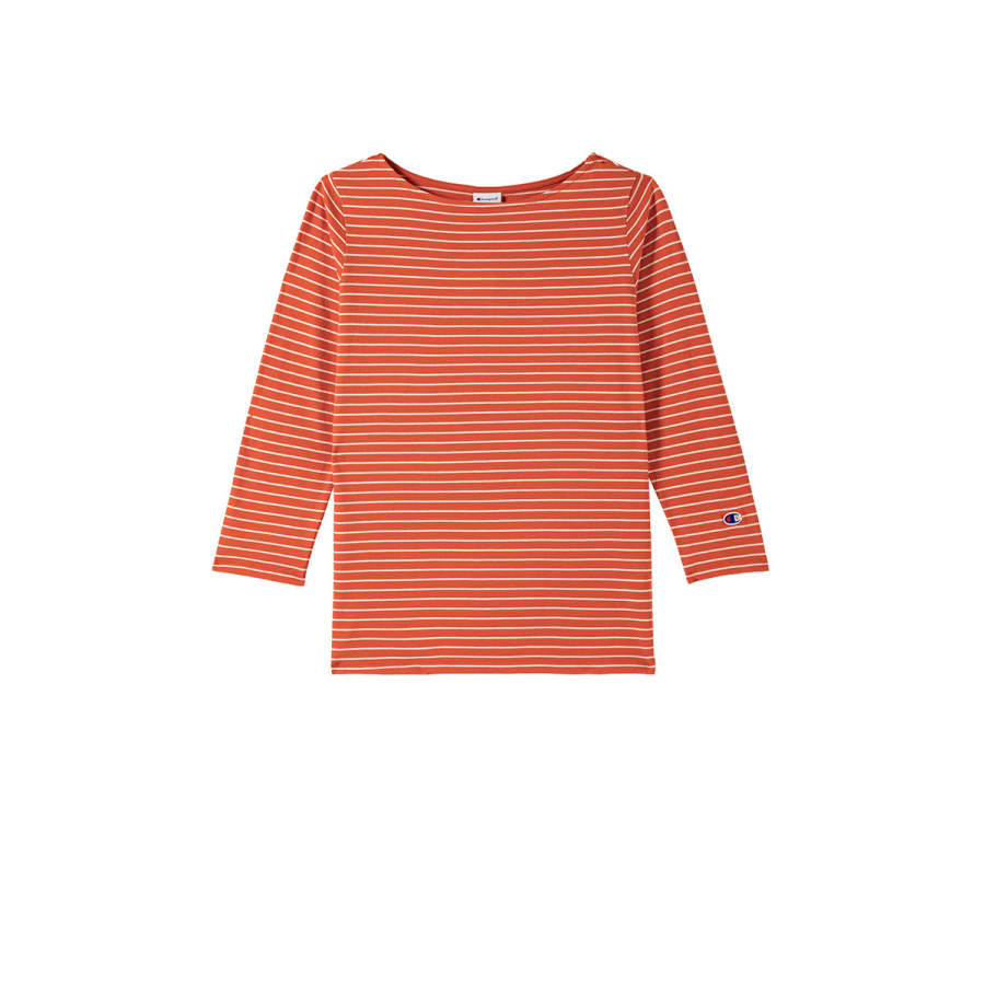 Champion T Shirt Women's Orange Stripes