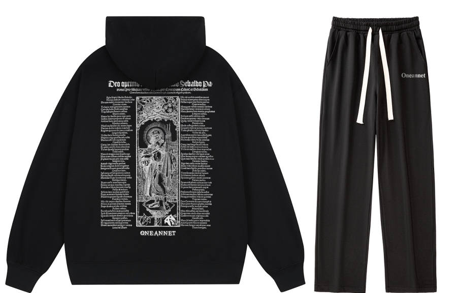 ONEANNET Sweatshirt Sets Unisex Hooded Moderate