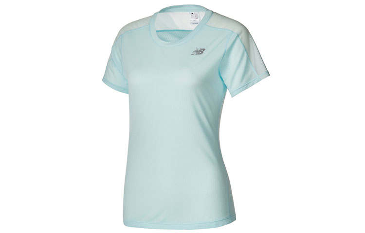 New Balance New Balance T Shirts Women's Blue Crew Neck Straight Fit