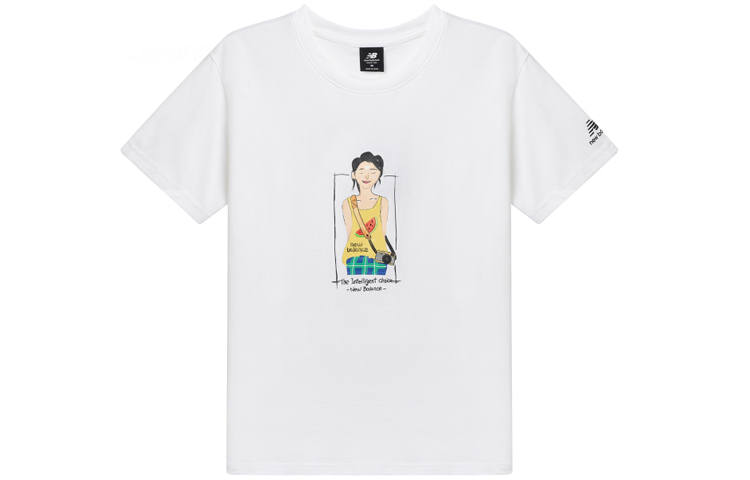 New Balance New Balance T Shirts Women's White Crew Neck Moderate Straight Fit