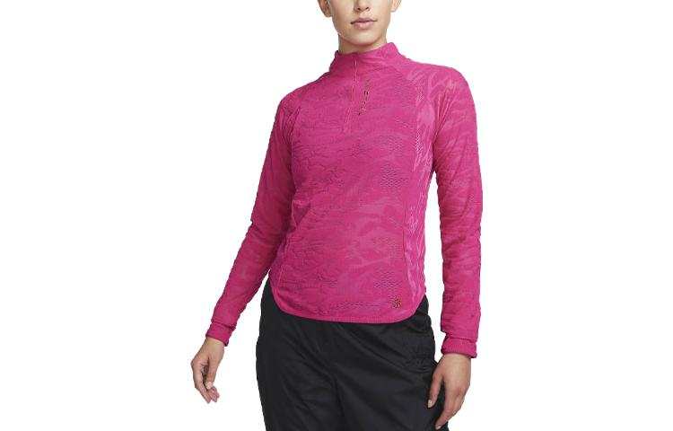 Nike Nike T Shirts Women's Rose Red Half Turtleneck Moderate Straight Fit