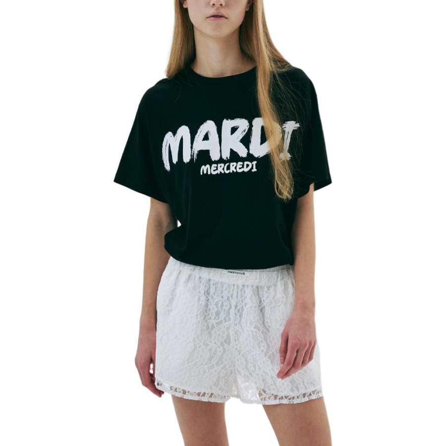 MARDI MERCREDI T Shirt Women's Korean Style