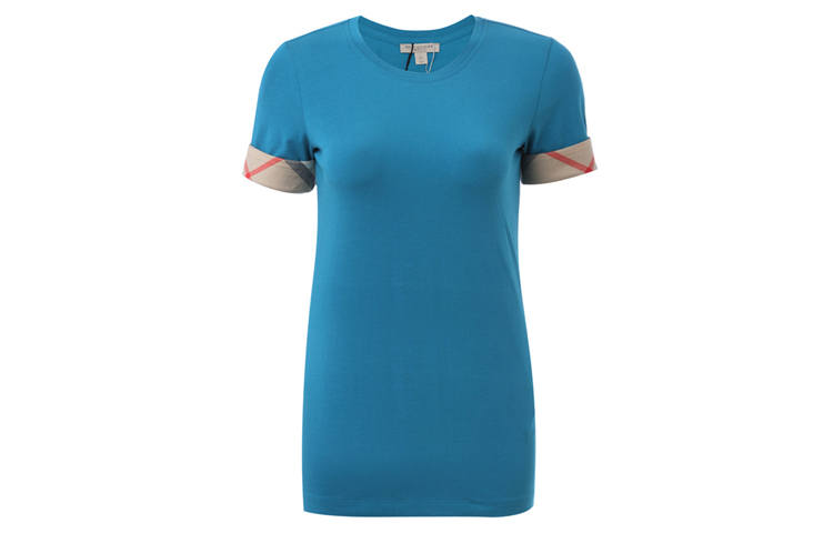 Burberry T Shirts Women's Lake Blue Crew Neck Moderate Other