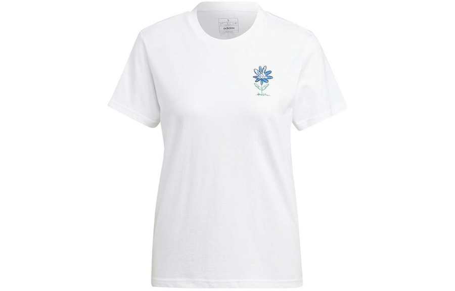 Adidas Adidas T Shirts Women's White Crew Neck Moderate Straight Fit