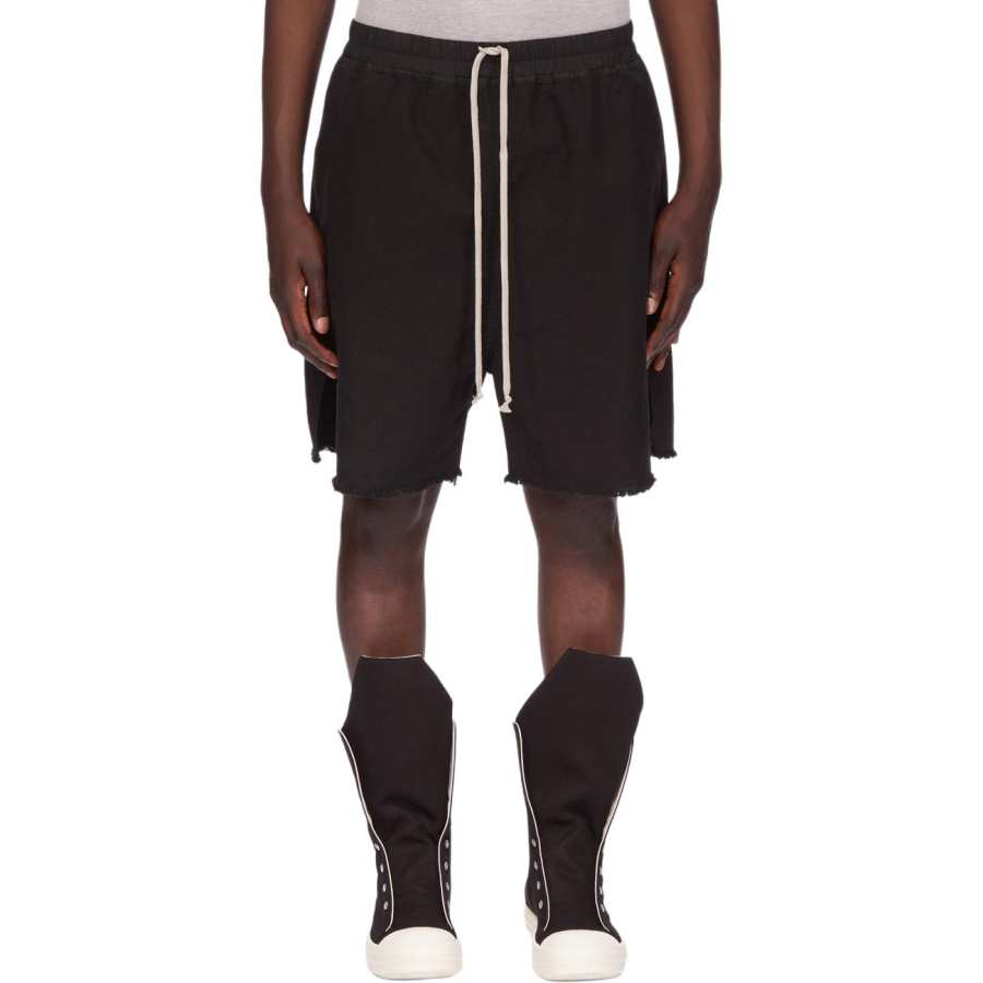 Rick Owens DRKSHDW Frayed Hem Drawstring Shorts