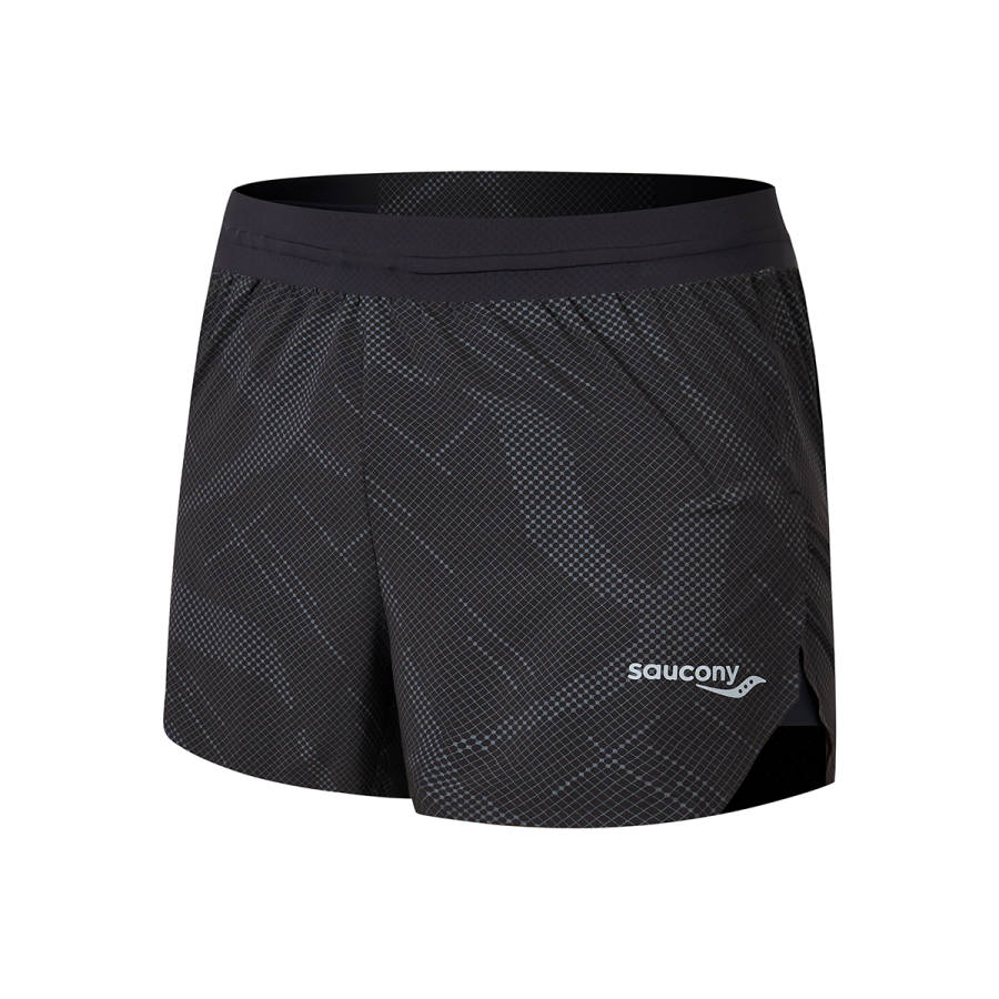 Saucony Casual Shorts Men's Black Sole Reflective Silver Dotted Color Set