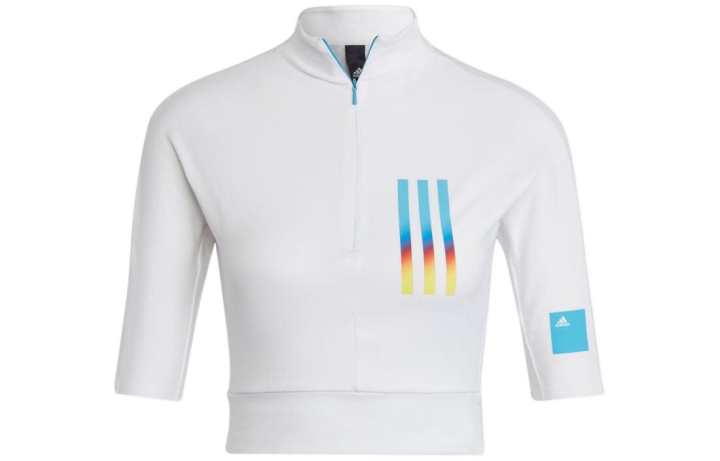 Adidas Adidas Crop Tops Women's White Stand Collar Moderate
