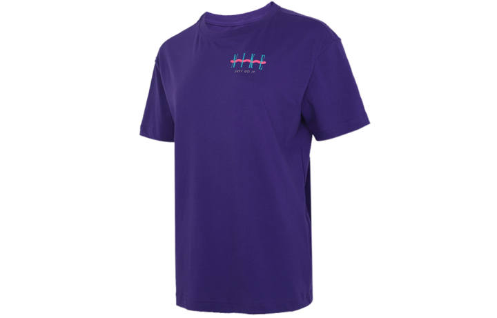 Nike Nike T Shirts Women's Purple Crew Neck Moderate Straight Fit