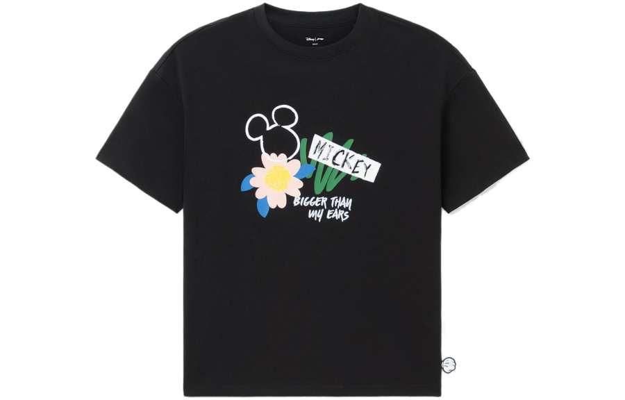 Li-Ning Li Ning x Disney Mickey Series Spring Drop Shoulder Sleeve T Shirt Women's Black