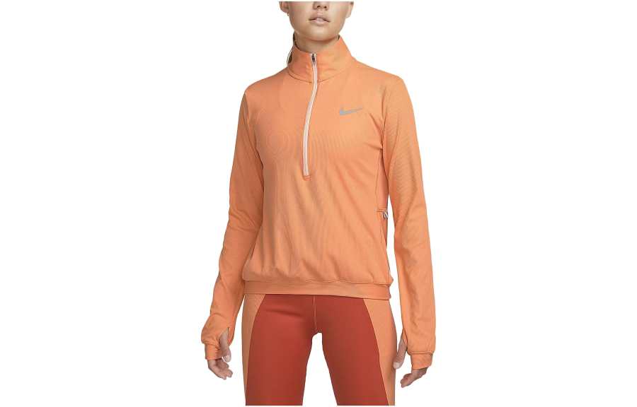 Nike Nike T Shirts Women's Orange Stand Collar Moderate Straight Fit