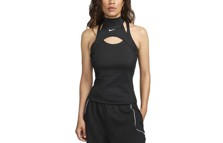 Nike Nike Tank Tops Women's Black Stand Collar Moderate Straight Fit