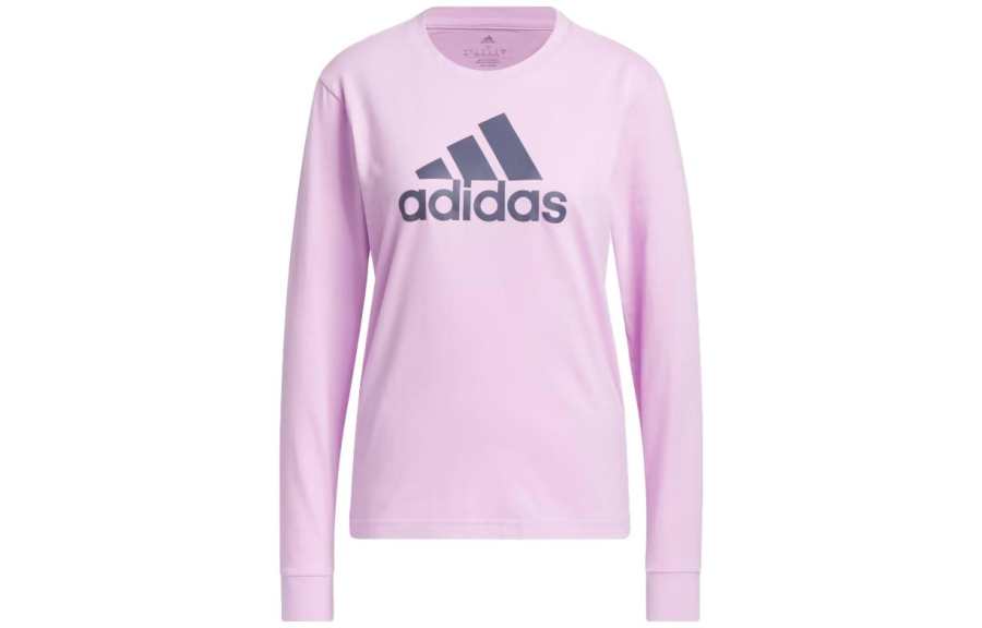 Adidas Adidas T Shirts Women's Lilac Crew Neck Moderate Straight Fit