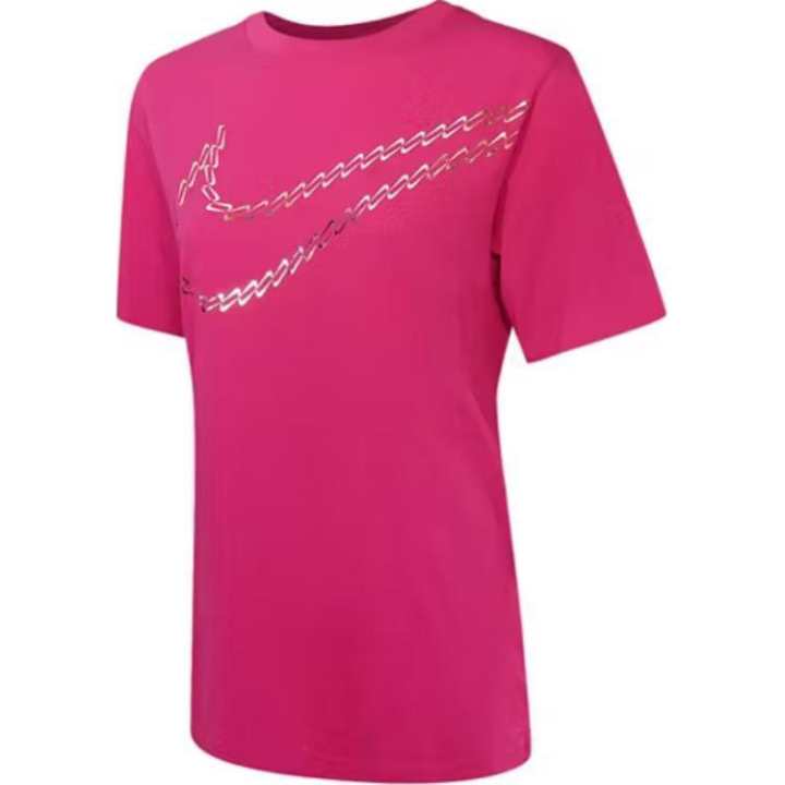 Nike Nike T Shirts Women's Rose Red Crew Neck Moderate Straight Fit